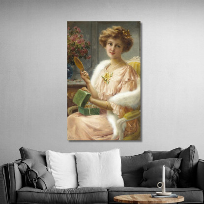 Una Giovane Donna Con Uno Specchio Emile Vernon evr2 quadro stampato su tela