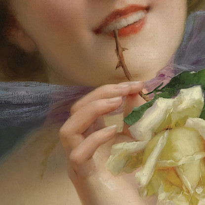 Ragazza Con La Rosa Gialla Emile Vernon evr7 quadro stampato su tela
