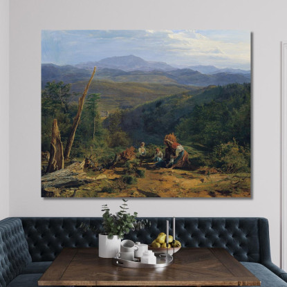 Paesaggio Del Wienerwald Con Il Castello Di Wildegg Ferdinand Georg Waldmüller fgw9 quadro stampato su tela