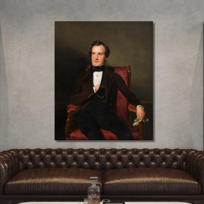 Carl Wilhelm Lucas (1803-1857) Attore Di Corte Al K.U.K. Burgtheater Ferdinand Georg Waldmüller fgw17 quadro stampato su tela