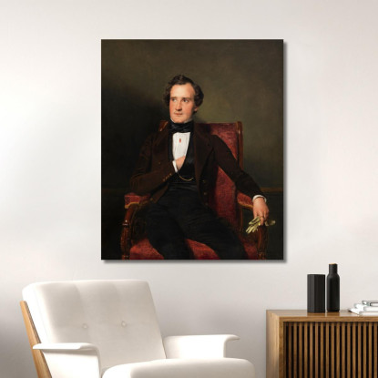Carl Wilhelm Lucas (1803-1857) Attore Di Corte Al K.U.K. Burgtheater Ferdinand Georg Waldmüller fgw17 quadro stampato su tela