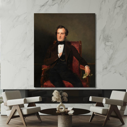 Carl Wilhelm Lucas (1803-1857) Attore Di Corte Al K.U.K. Burgtheater Ferdinand Georg Waldmüller fgw17 quadro stampato su tela