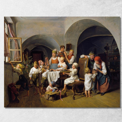 Mattina Di Natale Ferdinand Georg Waldmüller fgw20 quadro stampato su tela