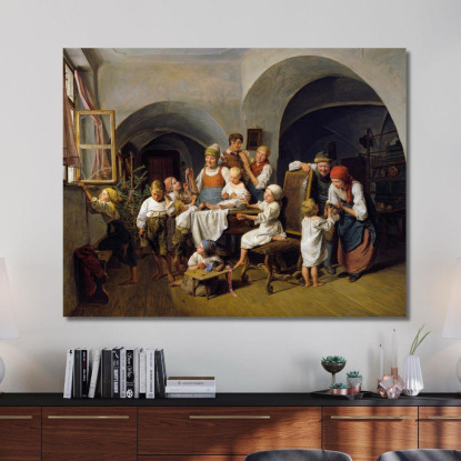 Mattina Di Natale Ferdinand Georg Waldmüller fgw20 quadro stampato su tela