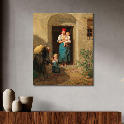 Il Bambino Buono Il Mendicante Ferdinand Georg Waldmüller fgw25 quadro stampato su tela