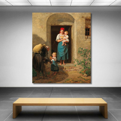Il Bambino Buono Il Mendicante Ferdinand Georg Waldmüller fgw25 quadro stampato su tela