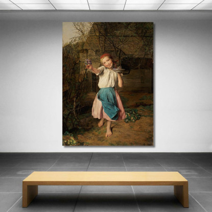 La Ragazza Delle Violette Ferdinand Georg Waldmüller fgw27 quadro stampato su tela