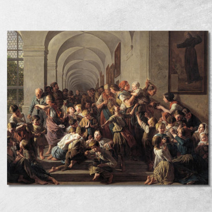 La Zuppa Del Convento Ferdinand Georg Waldmüller fgw38 quadro stampato su tela