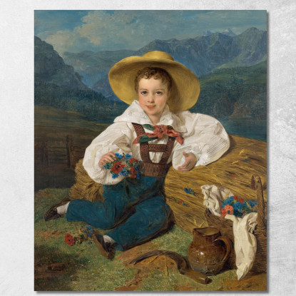 Il Conte Demetrius Apraxin Da Bambino Davanti A Un Paesaggio Montano Ferdinand Georg Waldmüller fgw61 quadro stampato su tela