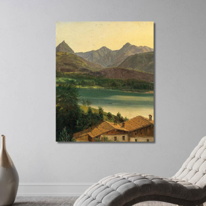 Lago Wolfgangsee Con Il Massiccio Del Dachstein Ferdinand Georg Waldmüller fgw78 quadro stampato su tela