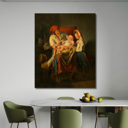 Felicità Materna Ferdinand Georg Waldmüller fgw82 quadro stampato su tela