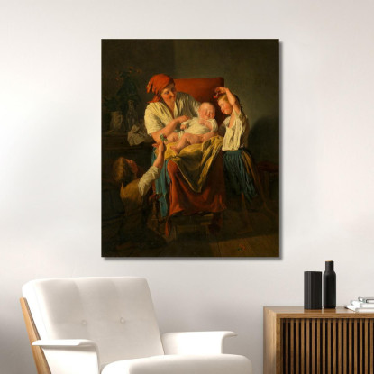 Felicità Materna Ferdinand Georg Waldmüller fgw82 quadro stampato su tela