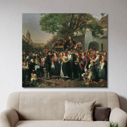 Matrimonio Contadino Della Bassa Austria Ferdinand Georg Waldmüller fgw84 quadro stampato su tela
