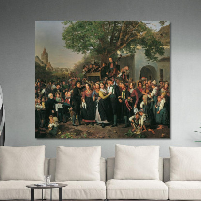 Matrimonio Contadino Della Bassa Austria Ferdinand Georg Waldmüller fgw84 quadro stampato su tela