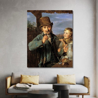 Bracciante Con Suo Figlio Ferdinand Georg Waldmüller fgw106 quadro stampato su tela