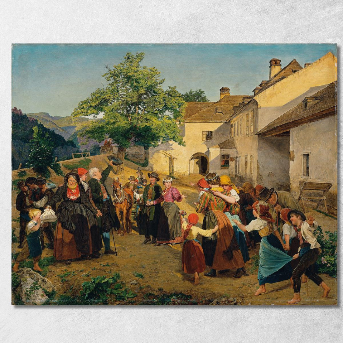 L'Addio Della Sposa Dalla Casa Dei Genitori Ferdinand Georg Waldmüller fgw112 quadro stampato su tela