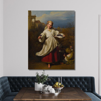La Venditrice Di Fiori Ferdinand Georg Waldmüller fgw113 quadro stampato su tela
