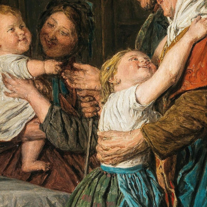 La Visita Dei Nonni Ferdinand Georg Waldmüller fgw114 quadro stampato su tela