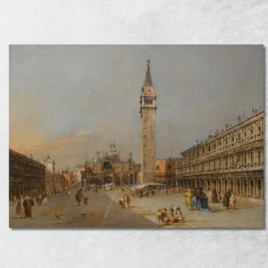 Piazza San Marco Con La Basilica E Il Campanile Francesco Guardi fgr31 quadro stampato su tela