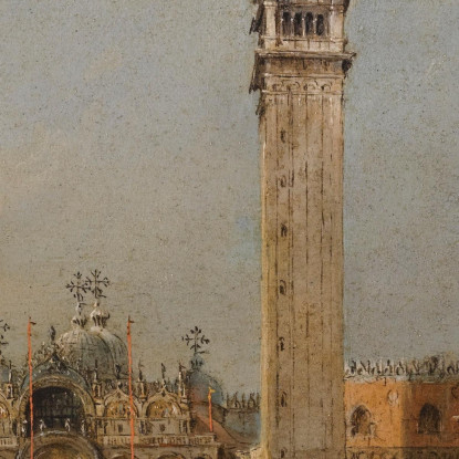 Piazza San Marco Con La Basilica E Il Campanile Francesco Guardi fgr31 quadro stampato su tela