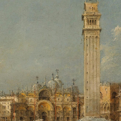 Venezia Piazza San Marco Con La Basilica E Il Campanile Francesco Guardi fgr44 quadro stampato su tela