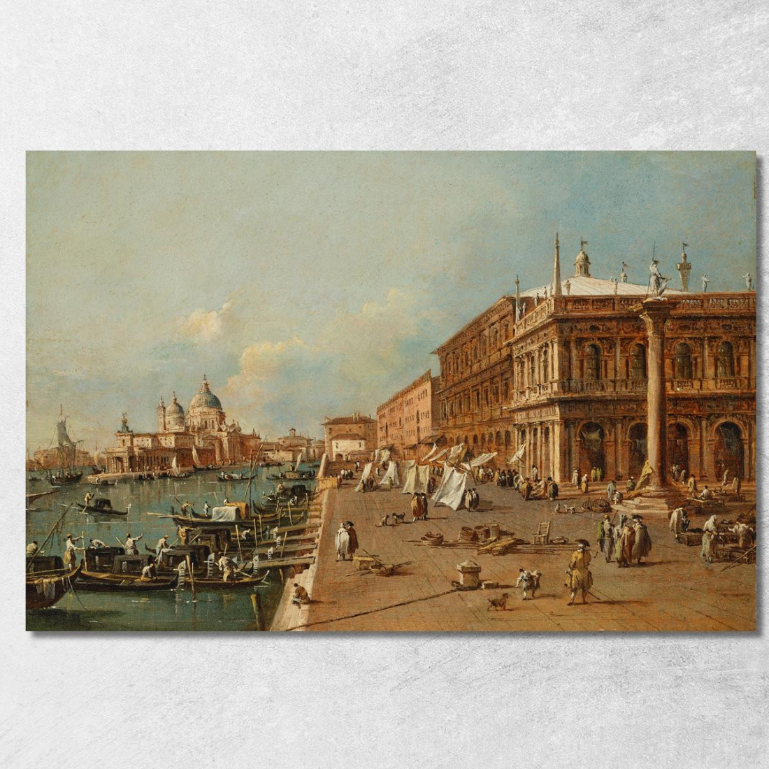 Venezia Il Molo Con La Libreria La Punta Della Dogana E Santa Maria Della Salute Francesco Guardi fgr48 quadro stampato su tela