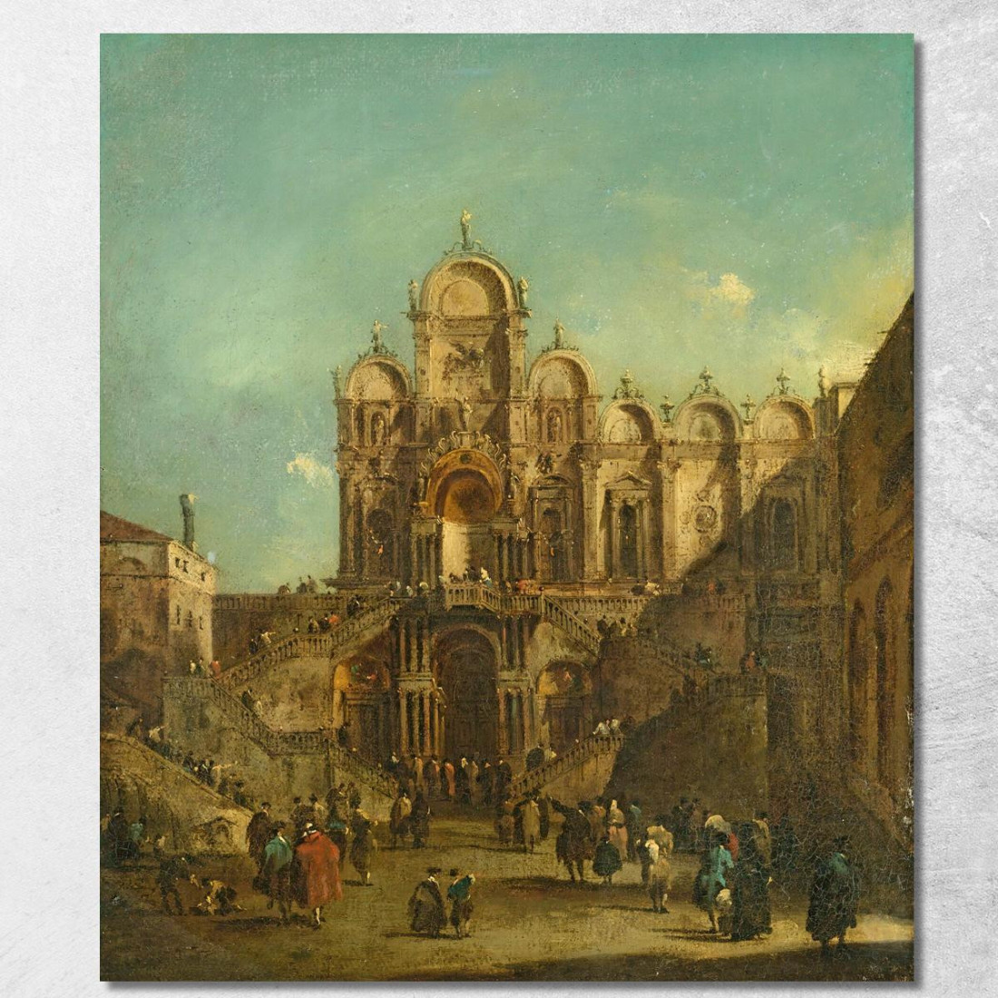 Veduta Di Campo San Zanipolo Con La Loggia Eretta In Occasione Della Benedizione Di Papa Pio Vi Francesco Guardi fgr49 quadro s