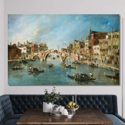 Veduta Del Canale Di Cannaregio Venezia Francesco Guardi fgr51 quadro stampato su tela