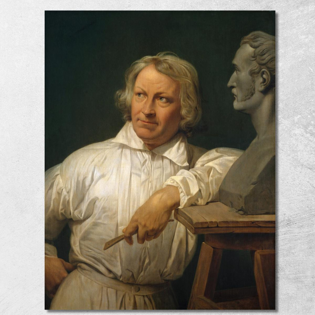 Bertel Thorvaldsen (1768-1844) Con Il Busto Di Horace Vernet Horace Vernet hvr8 quadro stampato su tela
