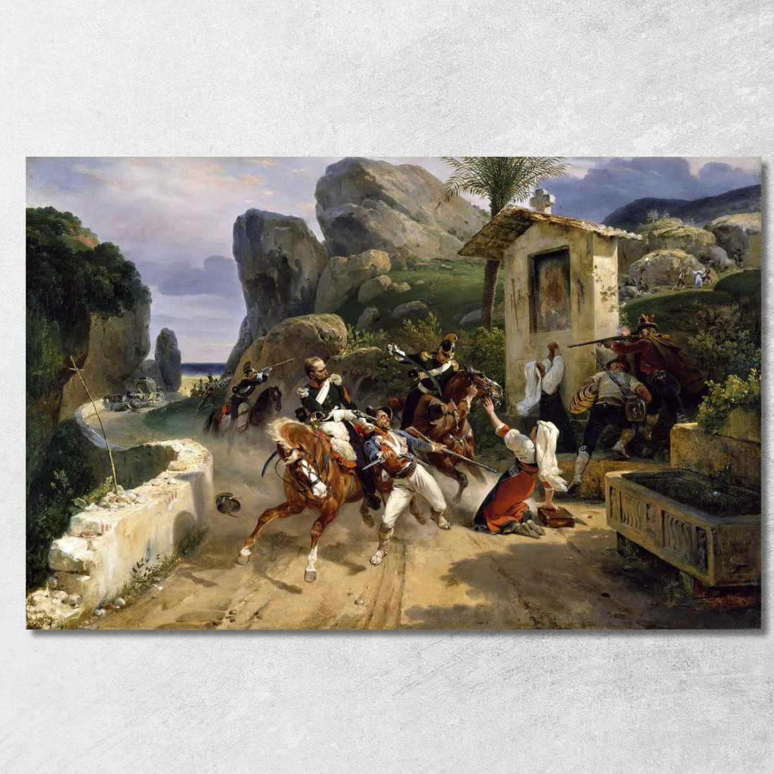 Briganti Italiani Sorpresi Dalle Truppe Papali Horace Vernet hvr15 quadro stampato su tela