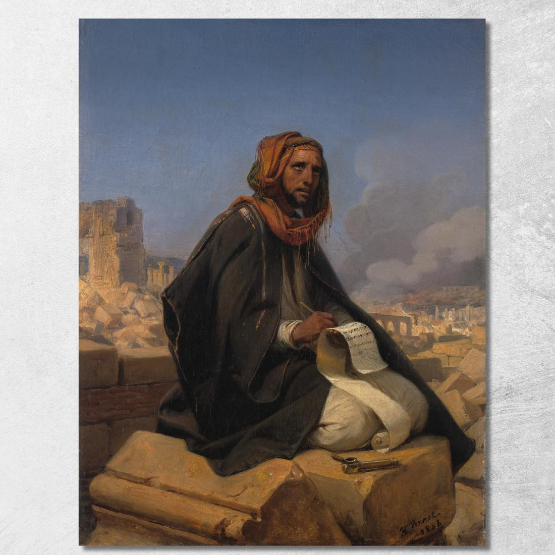 Geremia Sulle Rovine Di Gerusalemme Horace Vernet hvr17 quadro stampato su tela