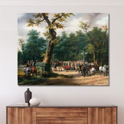 L'Ultima Caccia Di Luigi Xvi A Fontainebleau Horace Vernet hvr22 quadro stampato su tela