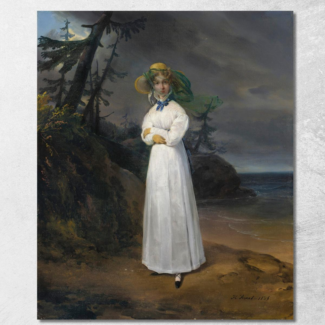 Ritratto Della Vedova Contessa Jean-Henri-Louis Greffulhe Horace Vernet hvr30 quadro stampato su tela