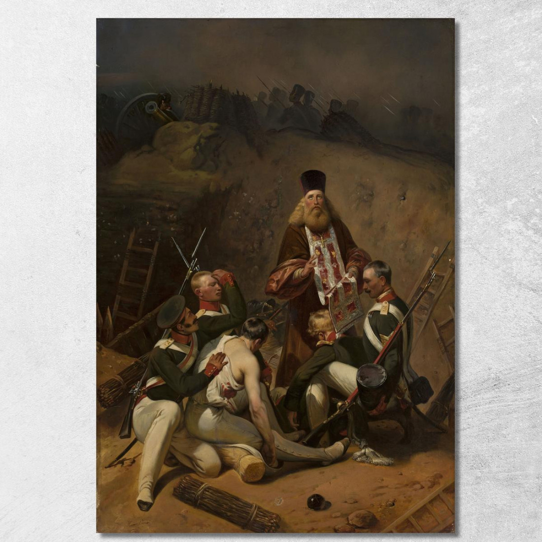 Sacerdote Che Benedice I Soldati Horace Vernet hvr31 quadro stampato su tela