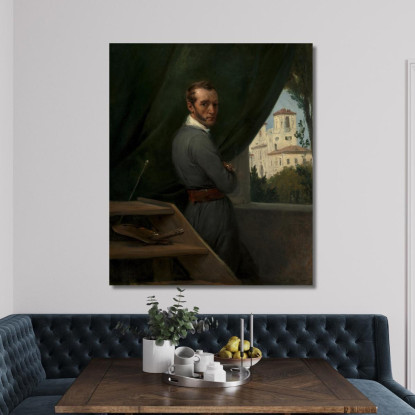Autoritratto A Roma Horace Vernet hvr32 quadro stampato su tela