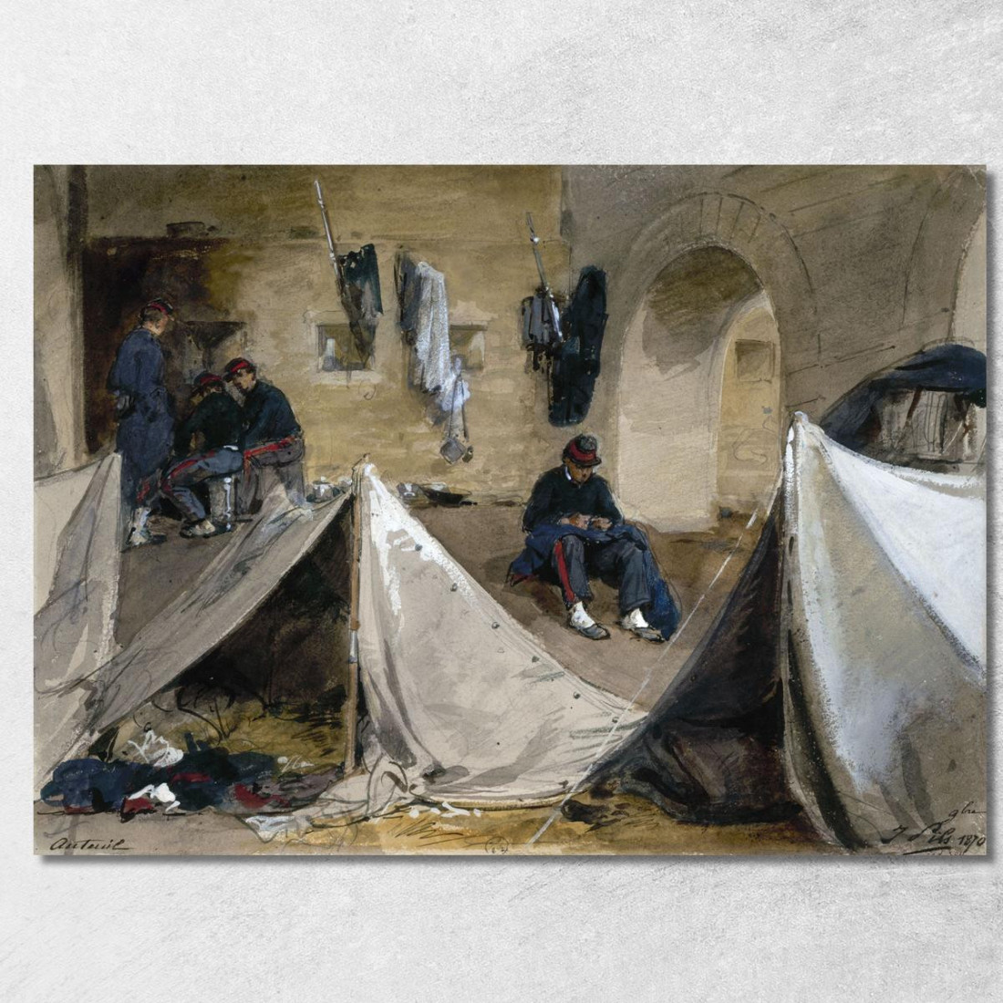 Accampamento Dei Mobili Bretoni Sotto Il Viadotto Di Auteuil Nel 1870 Isidore Pils ipl4 quadro stampato su tela