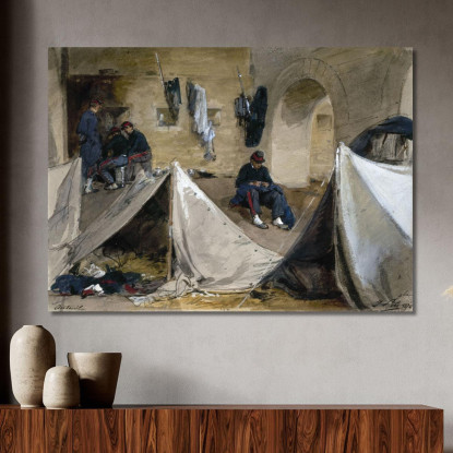 Accampamento Dei Mobili Bretoni Sotto Il Viadotto Di Auteuil Nel 1870 Isidore Pils ipl4 quadro stampato su tela
