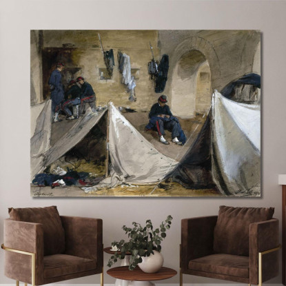 Accampamento Dei Mobili Bretoni Sotto Il Viadotto Di Auteuil Nel 1870 Isidore Pils ipl4 quadro stampato su tela