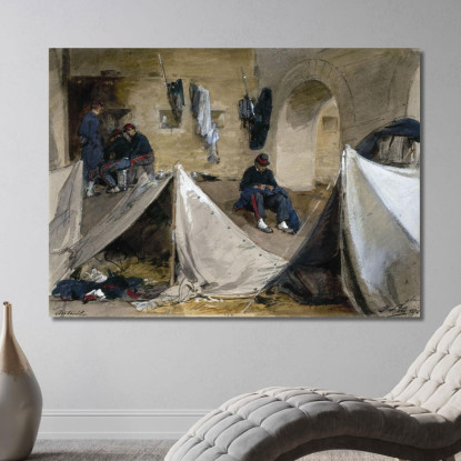 Accampamento Dei Mobili Bretoni Sotto Il Viadotto Di Auteuil Nel 1870 Isidore Pils ipl4 quadro stampato su tela