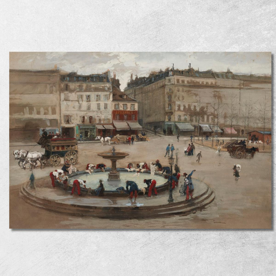 Lavanderia A Place Pigalle Marzo 1871 Isidore Pils ipl10 quadro stampato su tela