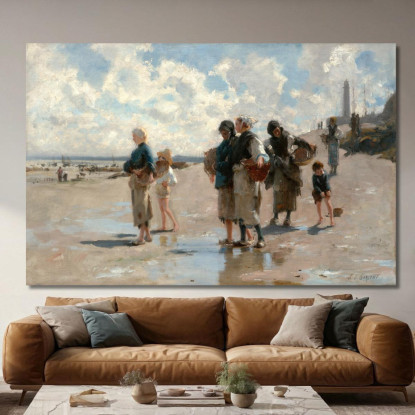 Pesca Delle Ostriche A Cancale John Singer Sargent jss75 quadro stampato su tela