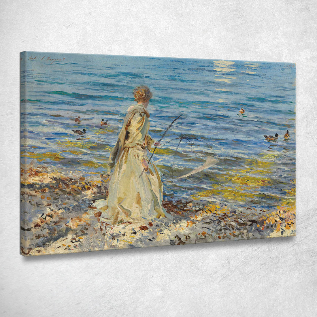 Ragazza Che Pesca John Singer Sargent jss91 quadro stampato su tela