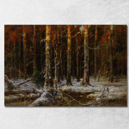 Foresta In Inverno Julius Sergius Klever jsk8 quadro stampato su tela