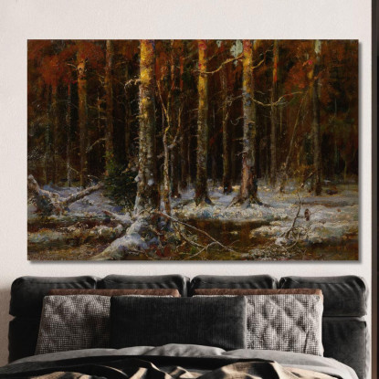 Foresta In Inverno Julius Sergius Klever jsk8 quadro stampato su tela