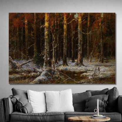Foresta In Inverno Julius Sergius Klever jsk8 quadro stampato su tela