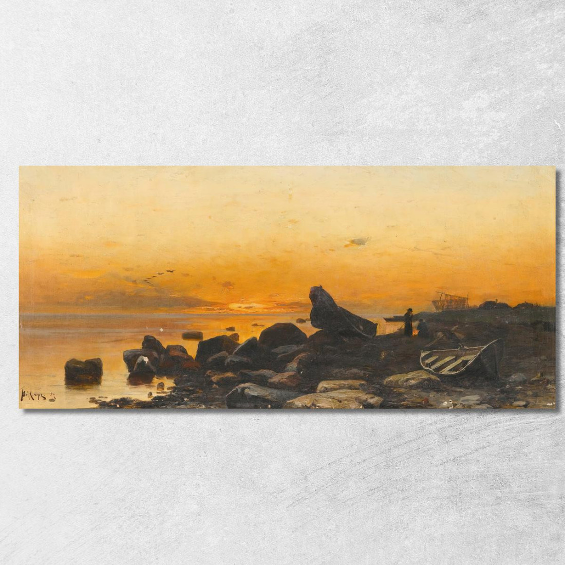 Tramonto Julius Sergius Klever jsk19 quadro stampato su tela