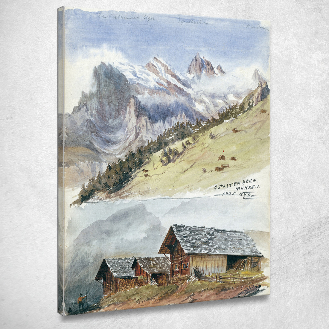 Gspaltenhorn Mürren John Singer Sargent jss100 quadro stampato su tela
