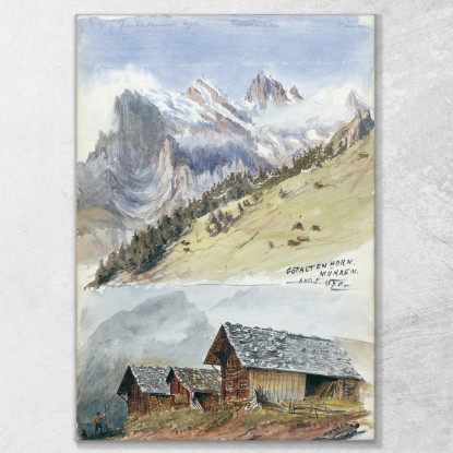 Gspaltenhorn Mürren John Singer Sargent jss100 quadro stampato su tela