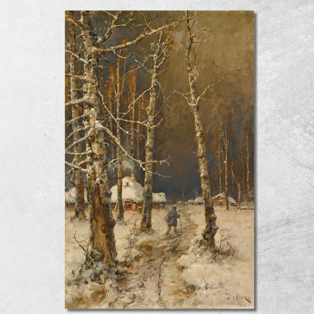 Viaggiatore Nella Neve Julius Sergius Klever jsk23 quadro stampato su tela