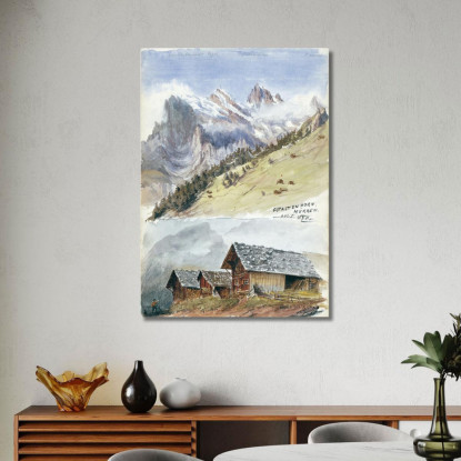 Gspaltenhorn Mürren John Singer Sargent jss100 quadro stampato su tela